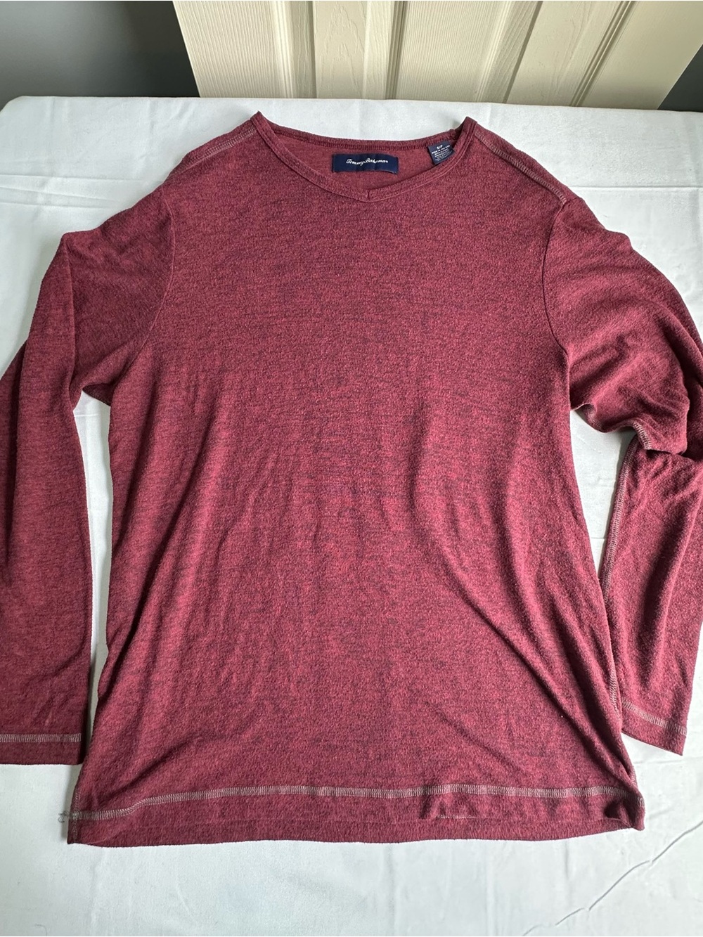 Tommy Bahama Heathered Maroon V-Neck Pullover